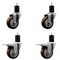 Service Caster 3.5'' Maroon Poly Swivel 1-3/4'' Expanding Stem Caster Set 2 Total Lock Brakes, 4PK SCC-EXTTL20S3514-PPUB-MRN-2-S-2-134 - alternate 1